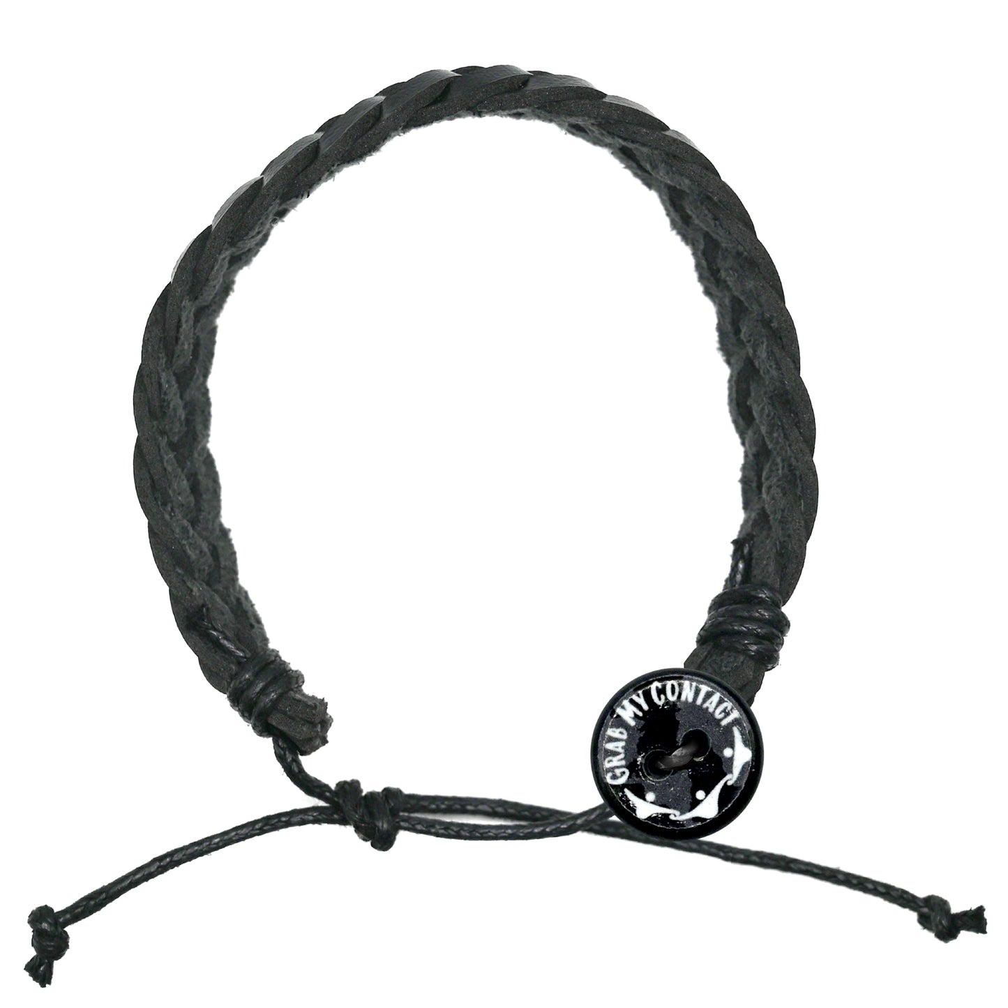 Rustic Black Leather Braid